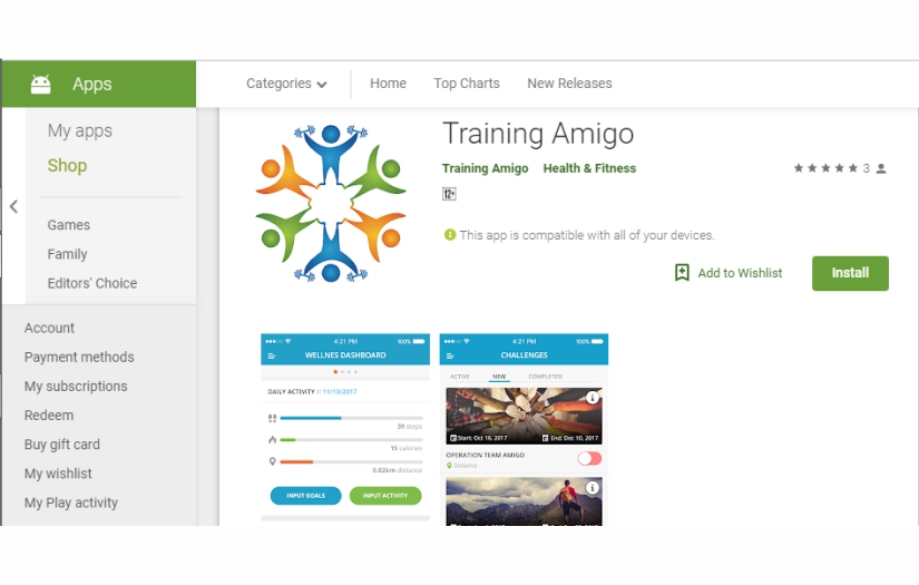 Training Amigo screenshot 1